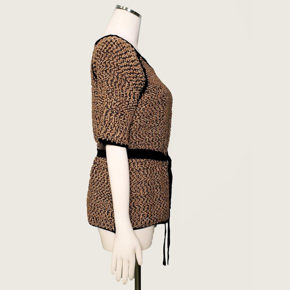 Carmen Marc Valvo Belted Metallic Top NWT - Picture 5 of 9